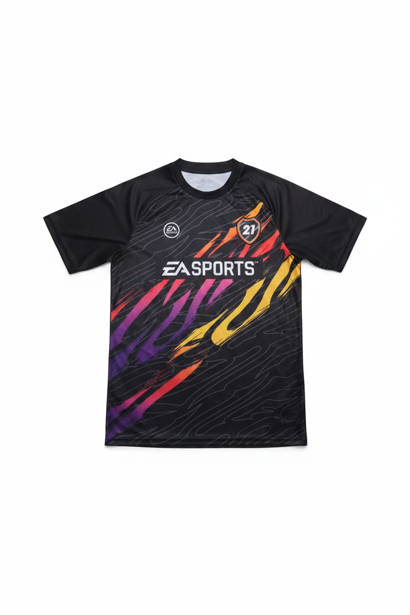 EA Sports Herren Fußballtrikot Schwarz Mehrfarbig Größe M