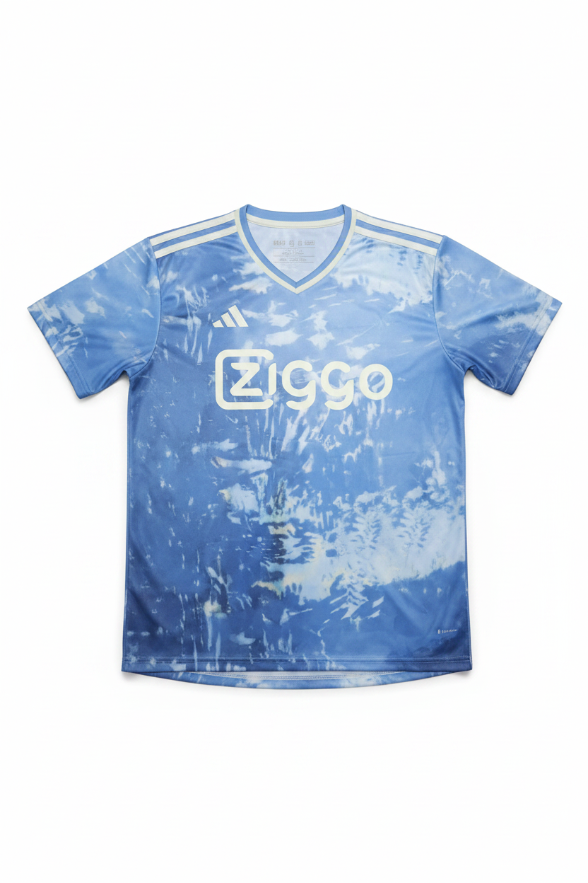 Herren Fußballtrikot Blau Gelb Weiß Größe L