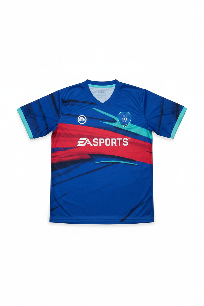 EA Sports Herren Fußballtrikot Blau Rot Mehrfarbig Größe S