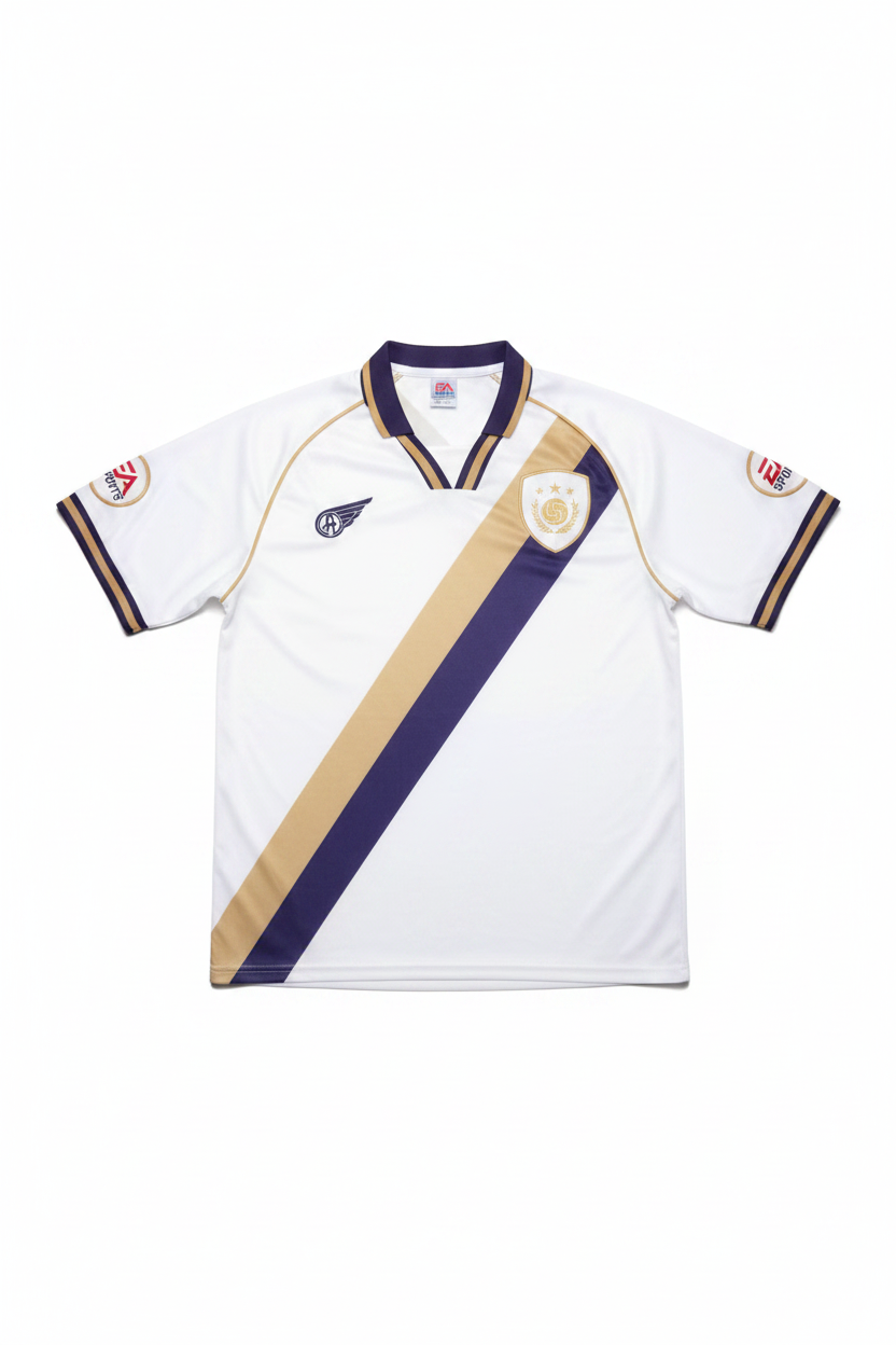 EA Sports Herren Fußball Trikot Weiß Blau Gold Größe S