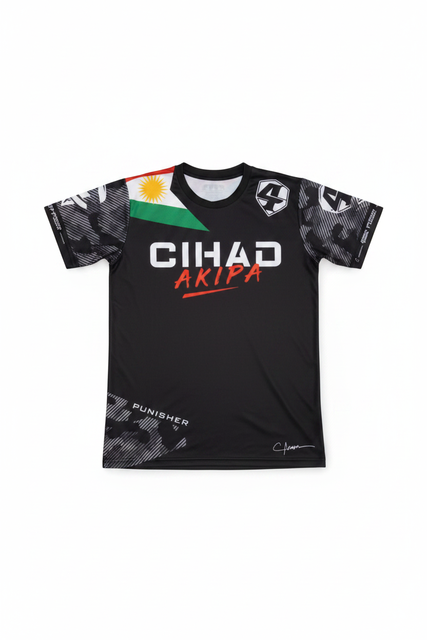 4 More Herren Fußballtrikot Schwarz Mehrfarbig Größe S
