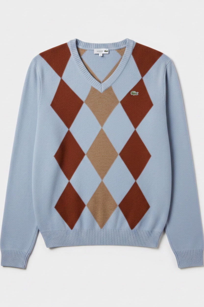 Lacoste Herren Pullover Blau Braun Größe L