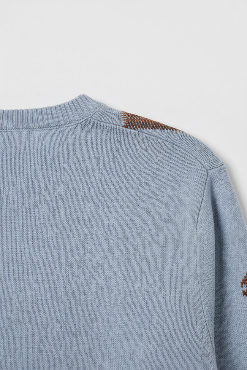 Lacoste Herren Pullover Blau Braun Größe L