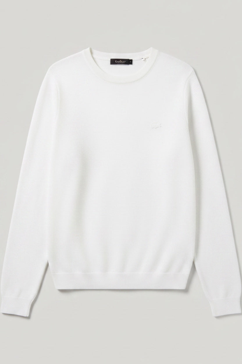 Lacoste Herren Strickpullover Weiß Größe 42
