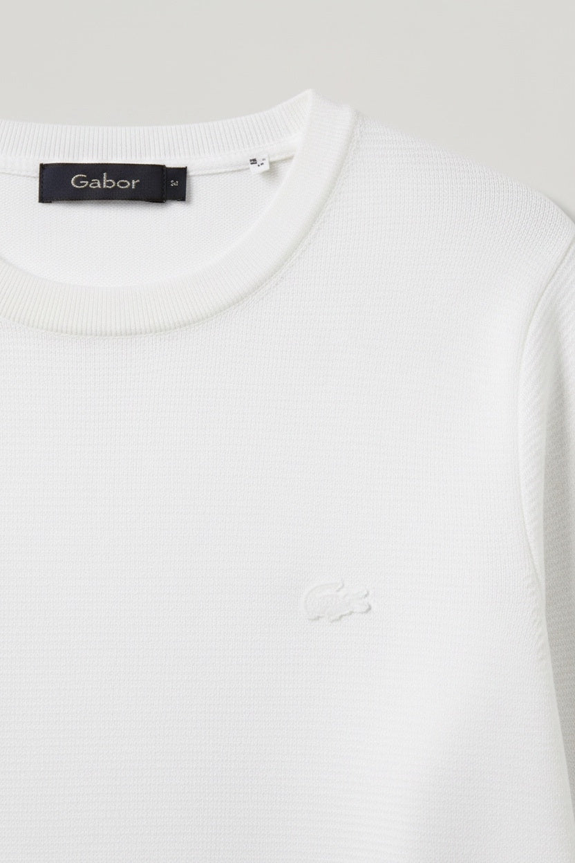 Lacoste Herren Strickpullover Weiß Größe 42