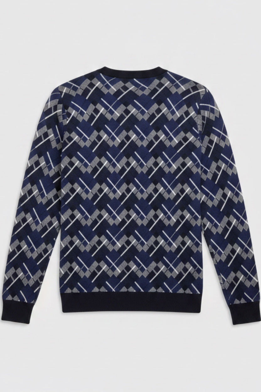 Lacoste Live Herren Strickpullover Blau Weiß Größe XS