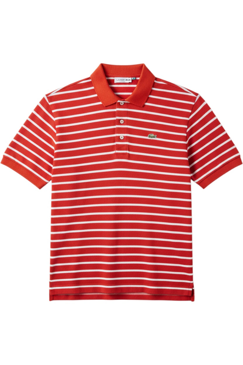 Lacoste Herren Poloshirt Gestreift Rot Weiß Größe XXL
