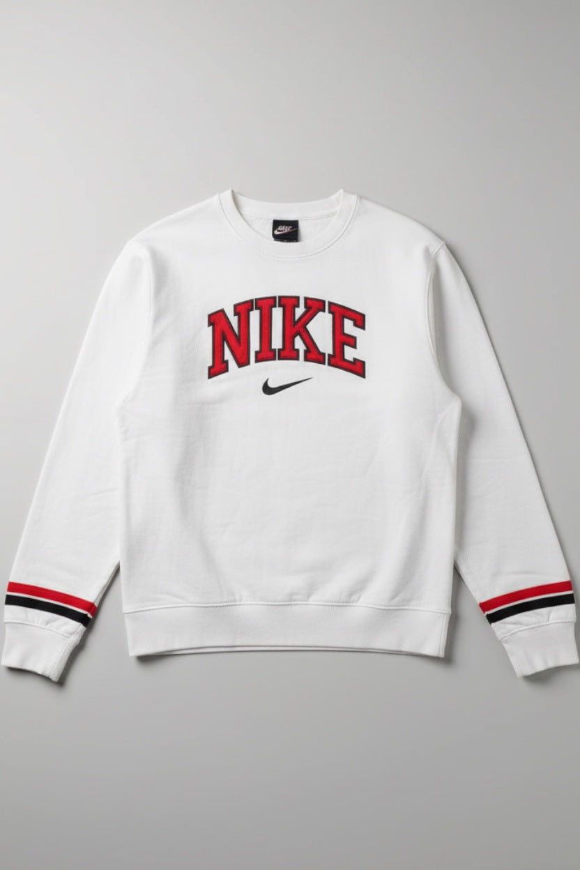 Nike Herren Sweatshirt Weiß Rot Schwarz Größe M