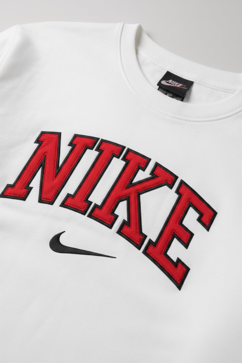 Nike Herren Sweatshirt Weiß Rot Schwarz Größe M