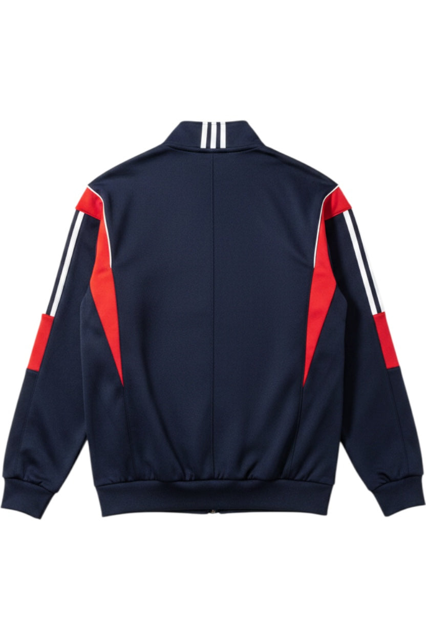 Adidas Herren Trainingsjacke Blau Rot Weiß Einfarbig Größe L