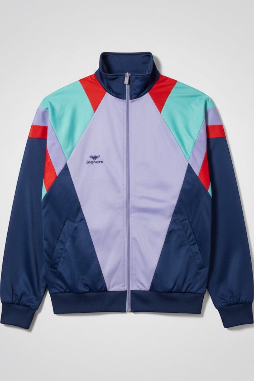 Bagheera Company Herren Trainingsjacke Blau Rot Lila Größe M