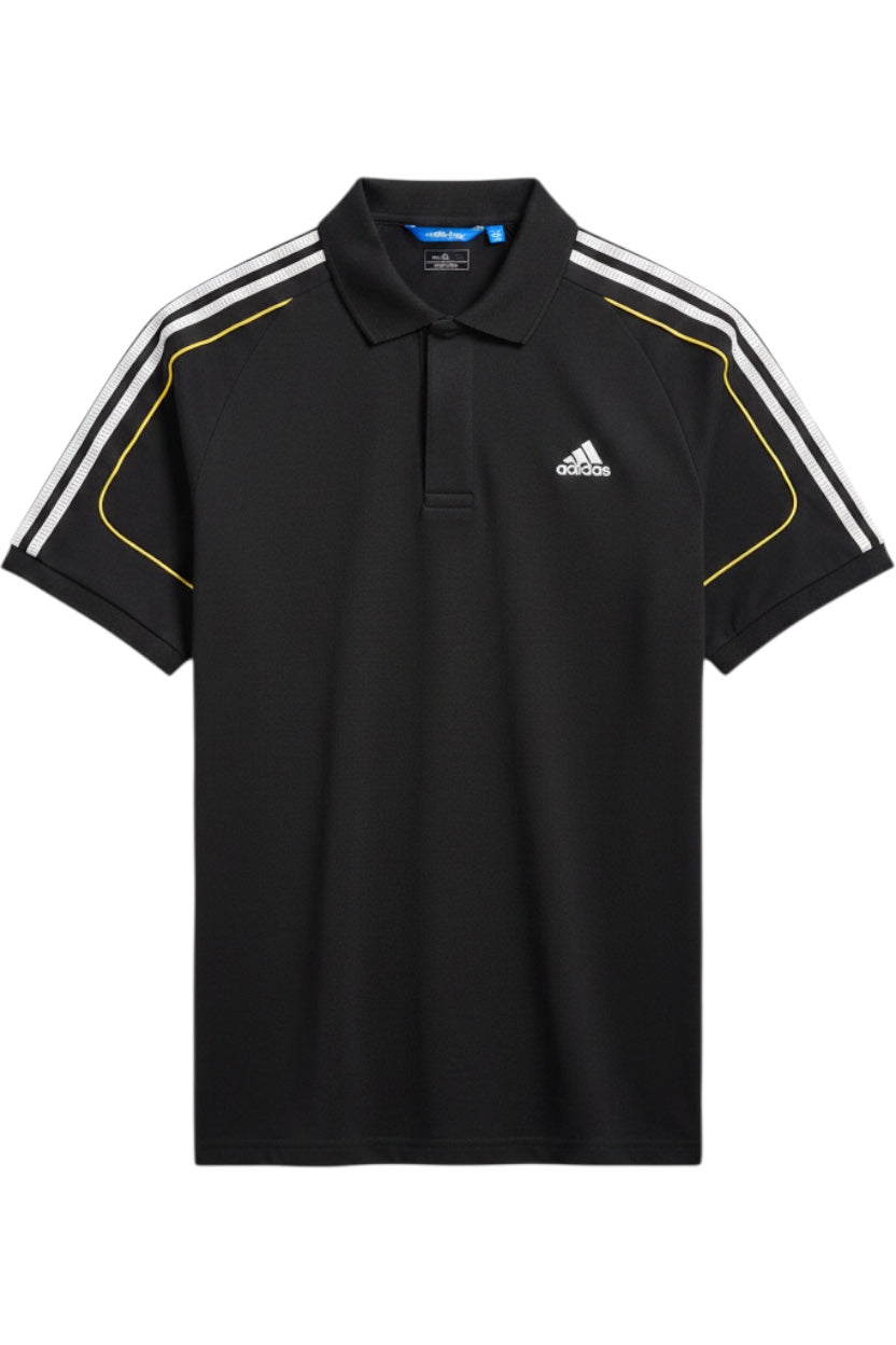 Adidas Herren Poloshirt Response Schwarz Gestreift Größe L