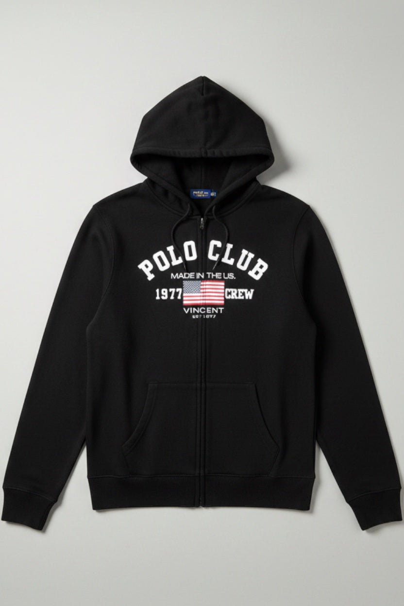 Polo Club Herren Kapuzenpullover Schwarz Größe L