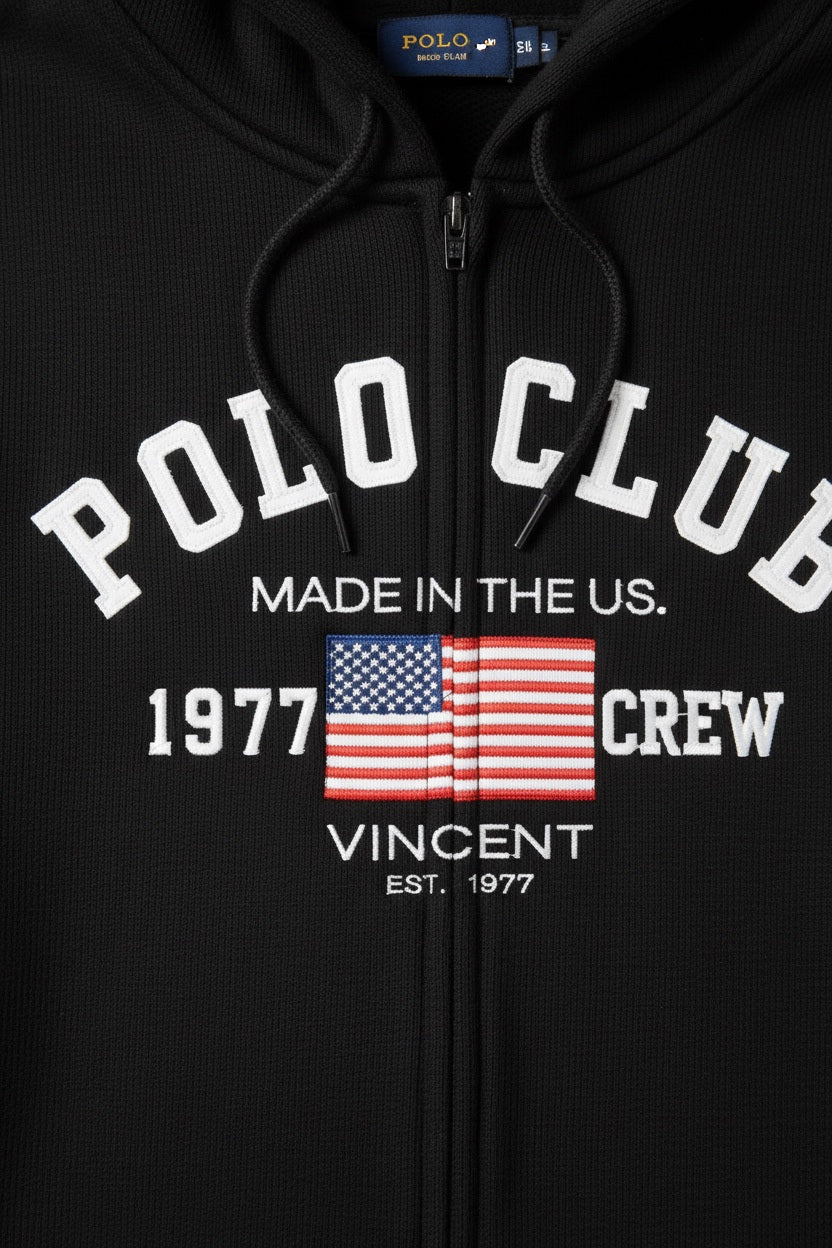 Polo Club Herren Kapuzenpullover Schwarz Größe L