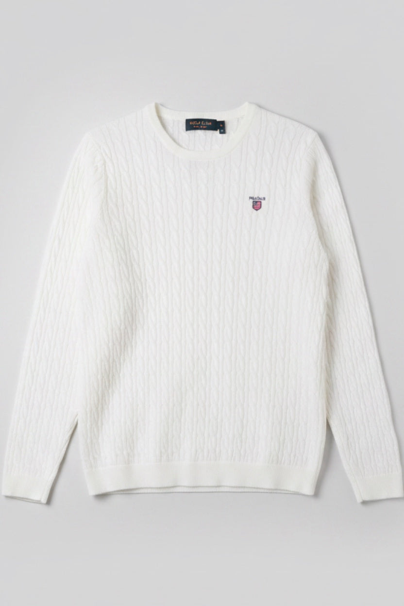 Polo Club Herren Strickpullover Weiß Größe XL