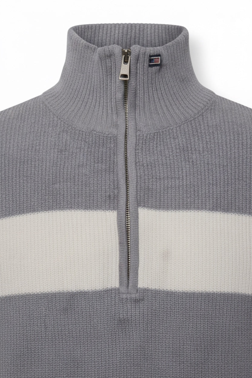 Polo Jeans Company Ralph Lauren Herren Strickpullover Grau Weiß Größe L