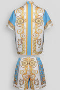 Herren Set Weiß Blau Gold Größe XL