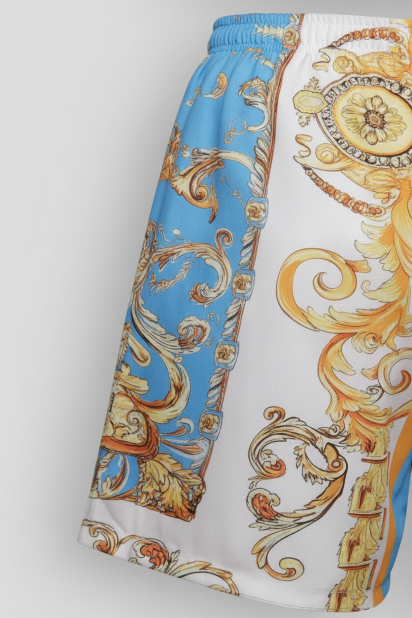 Herren Set Weiß Blau Gold Größe XL