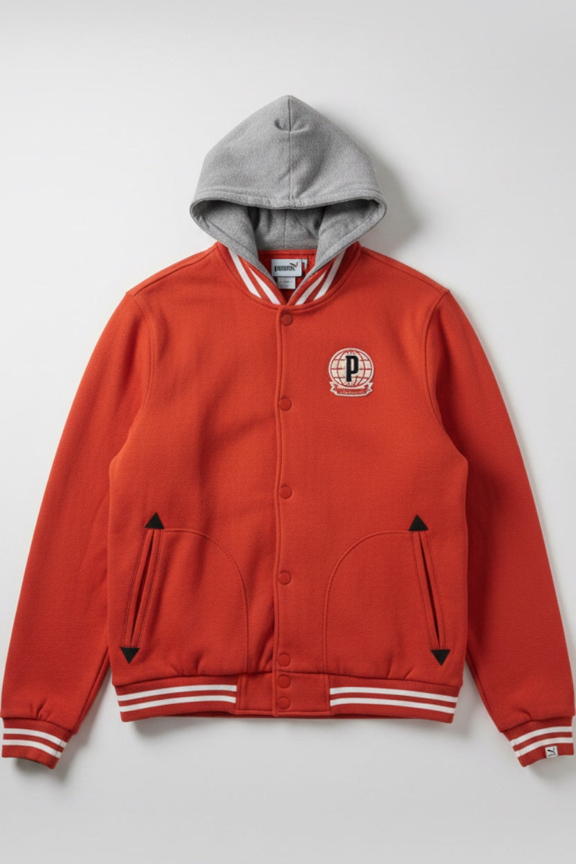 Puma Herren Collegejacke Rot Grau Größe M