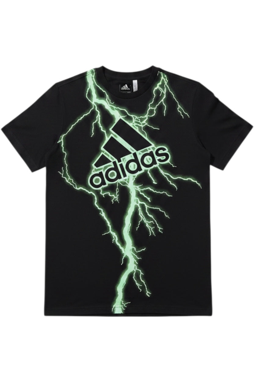 Adidas Herren T-Shirt Schwarz-Grün Print Größe M