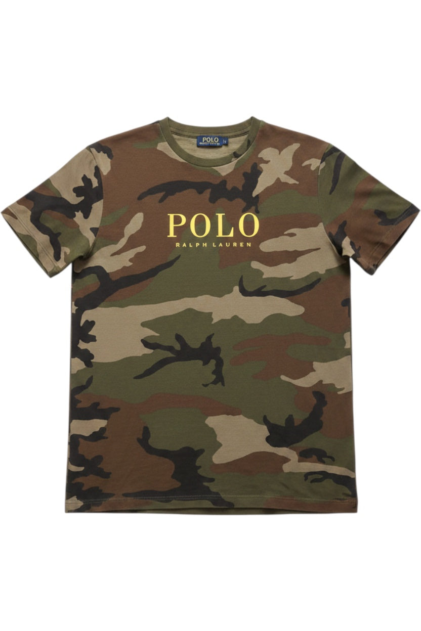 Polo Ralph Lauren Herren T-Shirt Custom Slim Fit Camouflage Grün Braun Schwarz Größe S