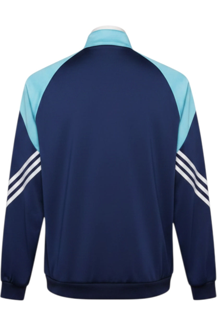 Adidas Herren Trainingsjacke Blau Weiß Gestreift Größe S