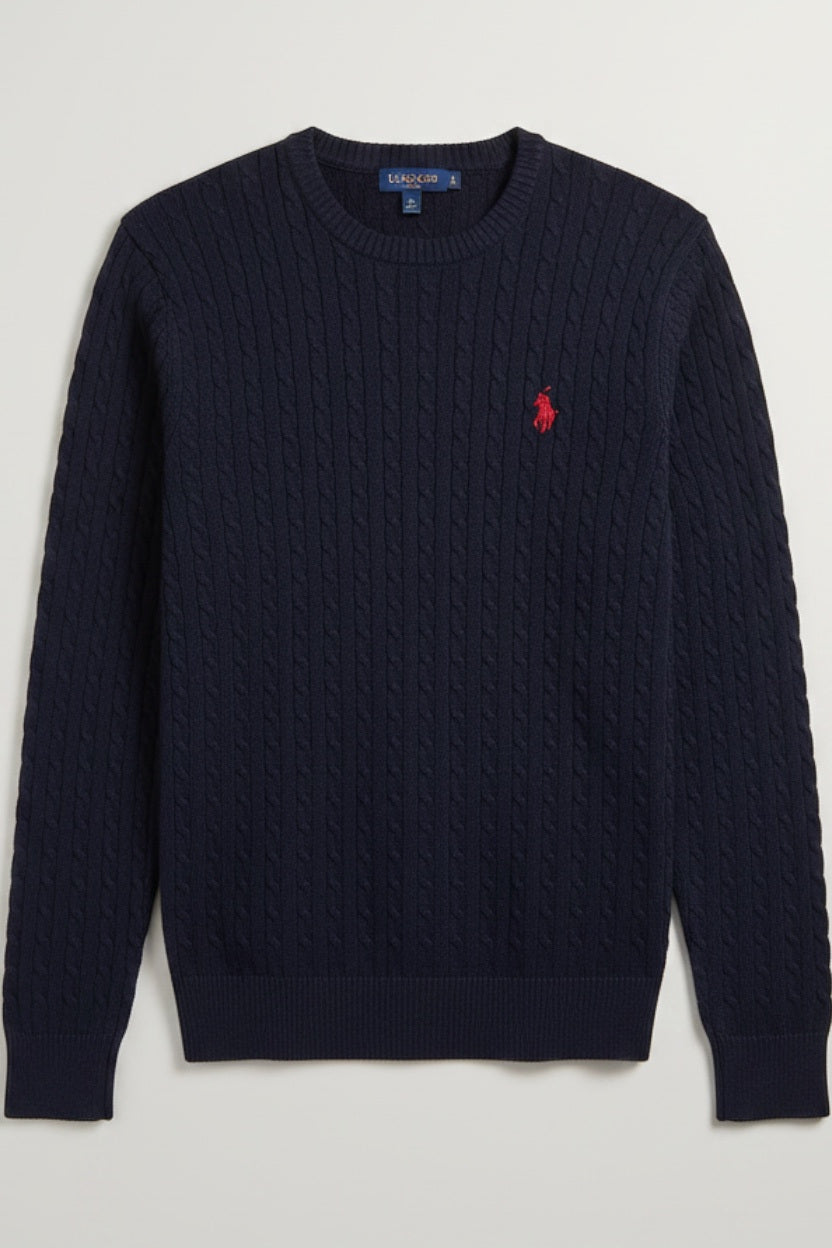 U.S. Polo Assn. Herren Strickpullover Blau Größe L