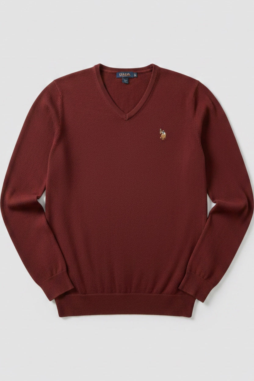 U.S. Polo Assn. Herren Strickpullover Rot Größe L