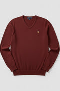 U.S. Polo Assn. Herren Strickpullover Rot Größe L