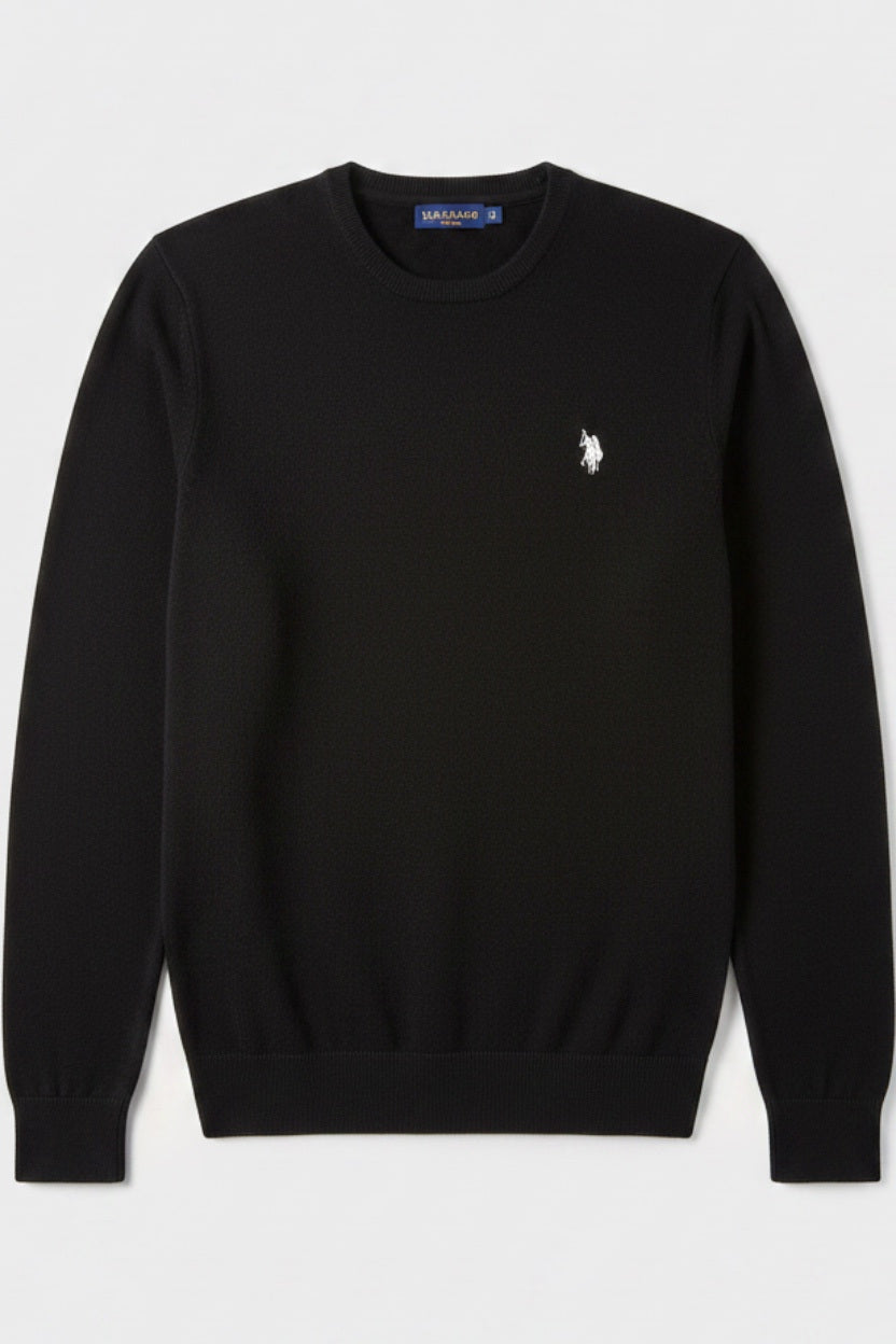 U.S. Polo Assn. Herren Strickpullover Schwarz Größe L