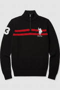 U.S. Polo Assn. Herren Strickpullover Schwarz Rot Weiß Größe M