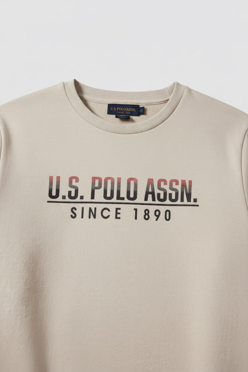 U.S. Polo Assn. Herren Sweatshirt Beige Größe L