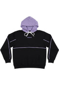 Mennace Herren Kapuzenpullover Schwarz Lila Größe S