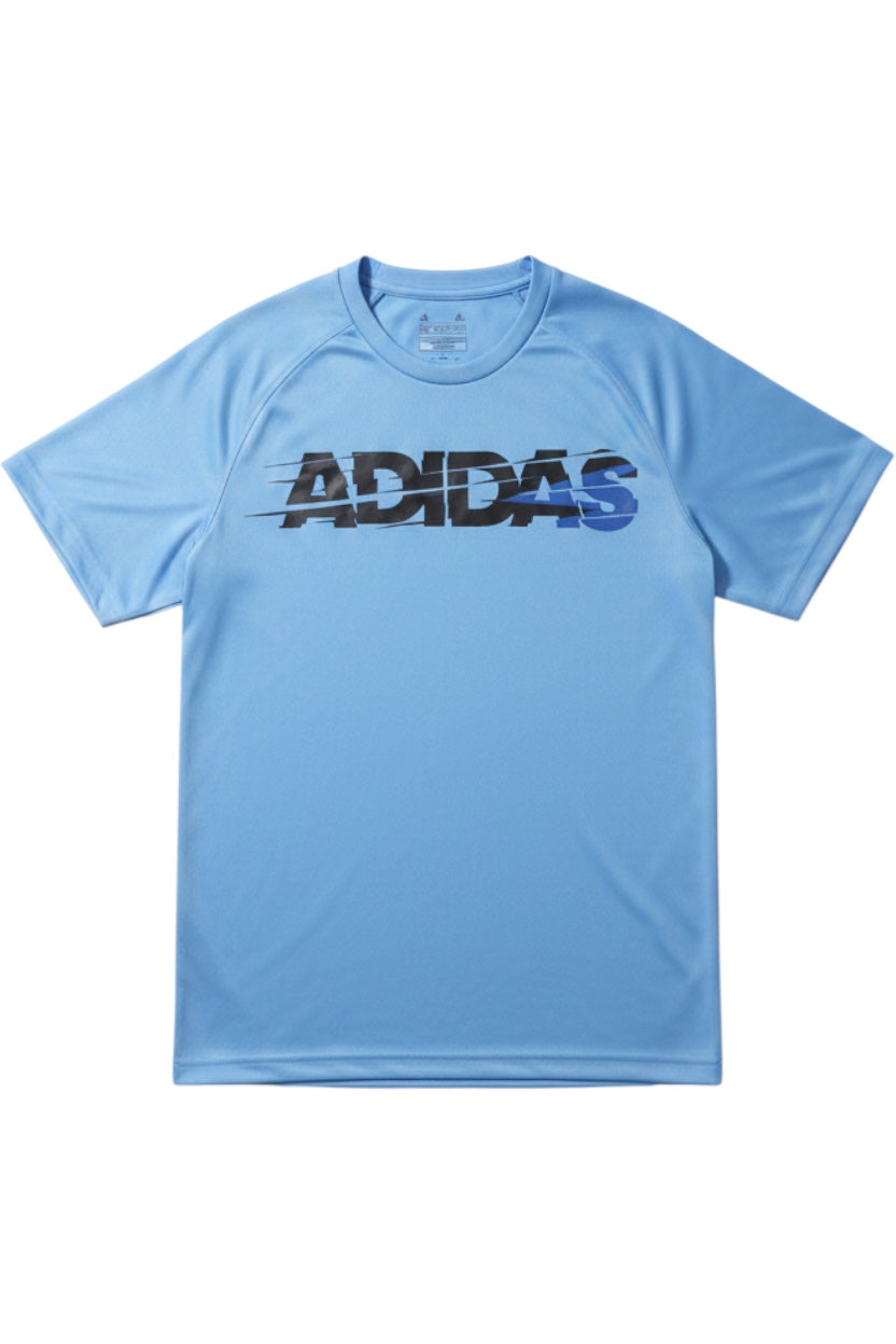 Adidas Herren T-Shirt Blau-Weiß Print Größe L