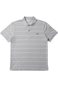 Lacoste Herren Poloshirt Stretch Fit Grau-Weiß Gestreift Größe S