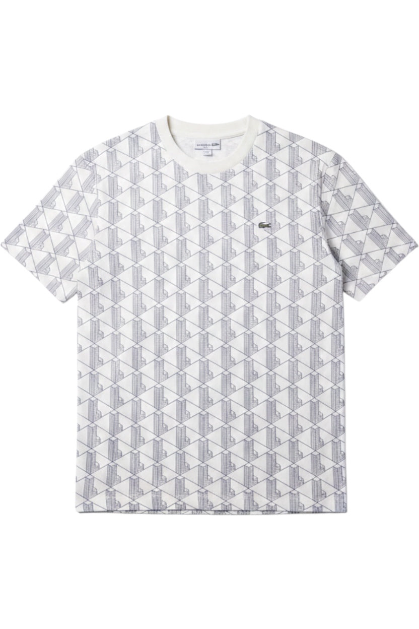 Lacoste Unisex T-Shirt Weiß Blau Größe L