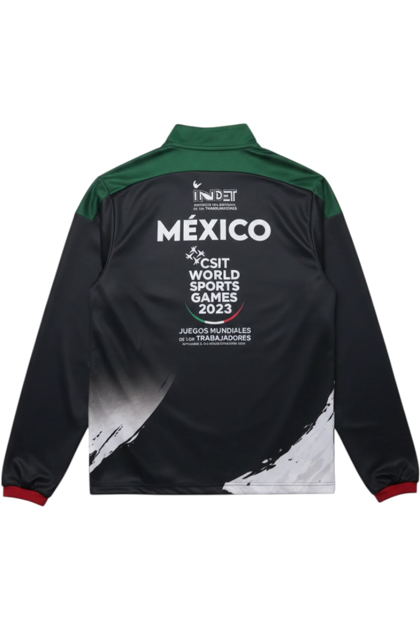 Herren Trainingsjacke Schwarz Weiß Grün Print Größe M/L