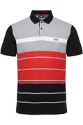 Hugo Boss Herren Poloshirt Schwarz-Grau-Rot Größe XL