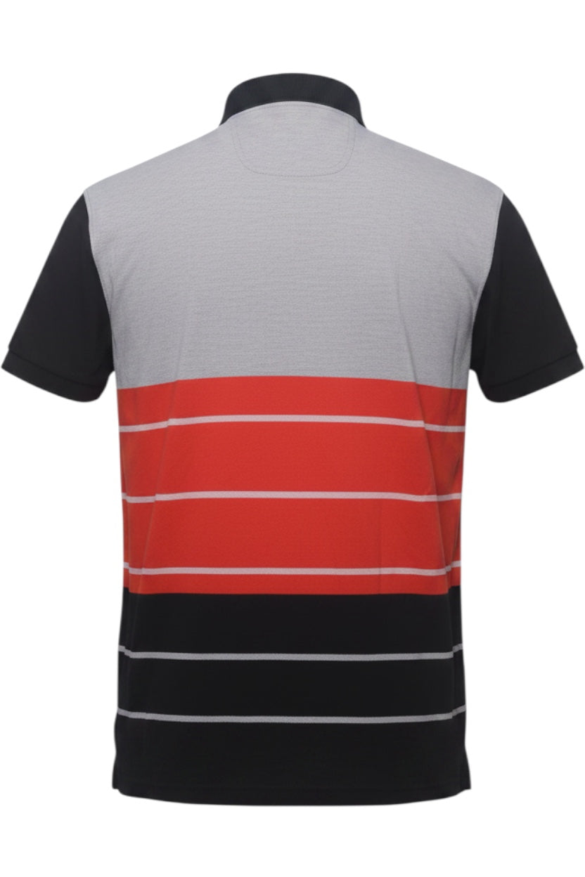 Hugo Boss Herren Poloshirt Schwarz-Grau-Rot Größe XL