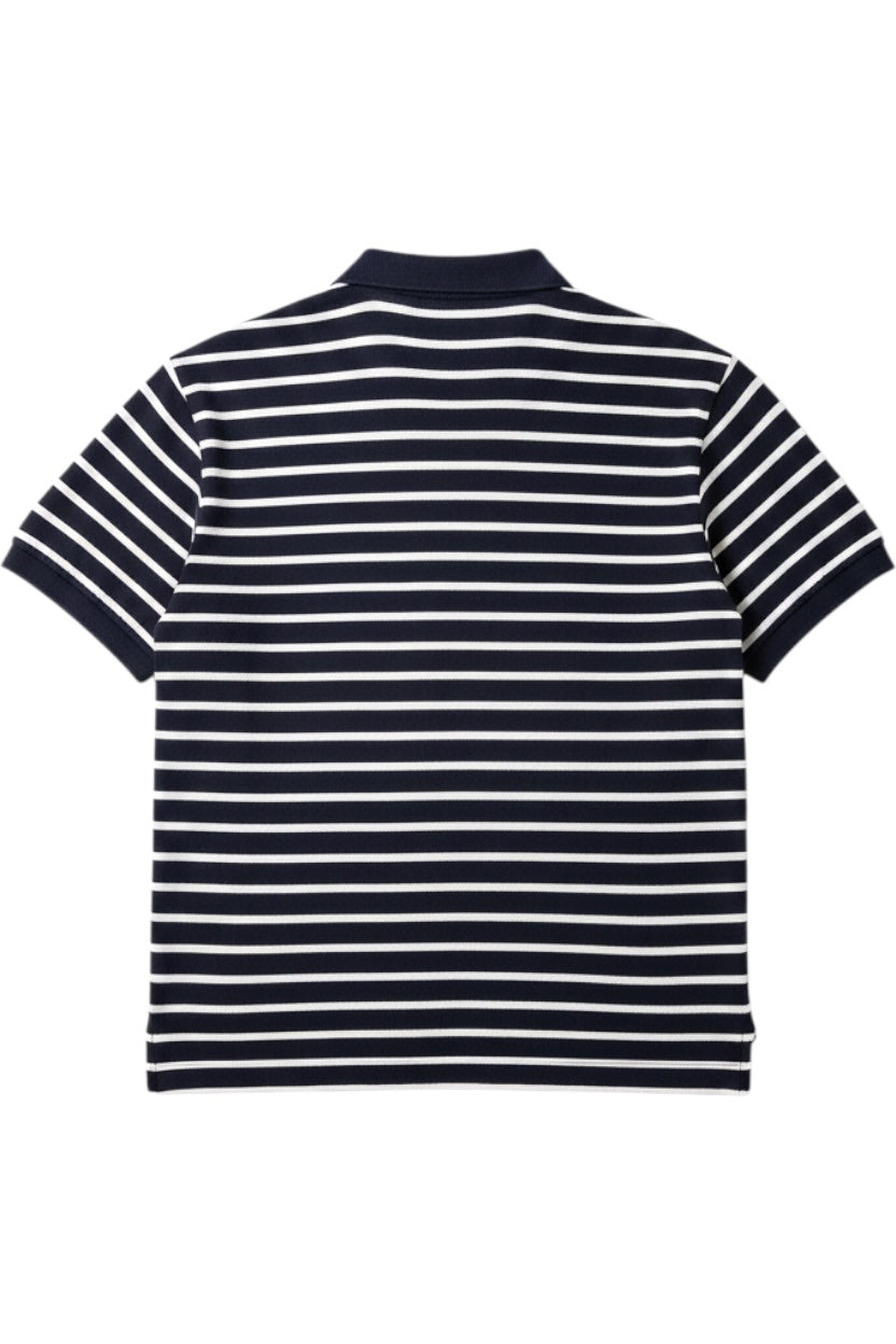 Lacoste Herren Poloshirt Gestreift Blau Weiß Größe XL