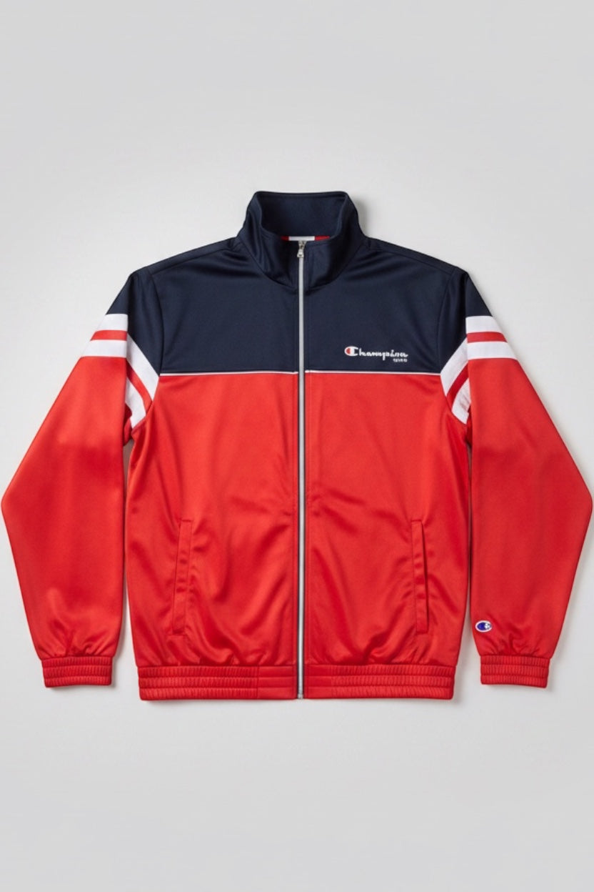 Champion Herren Trainingsjacke Blau Rot Weiß Größe L