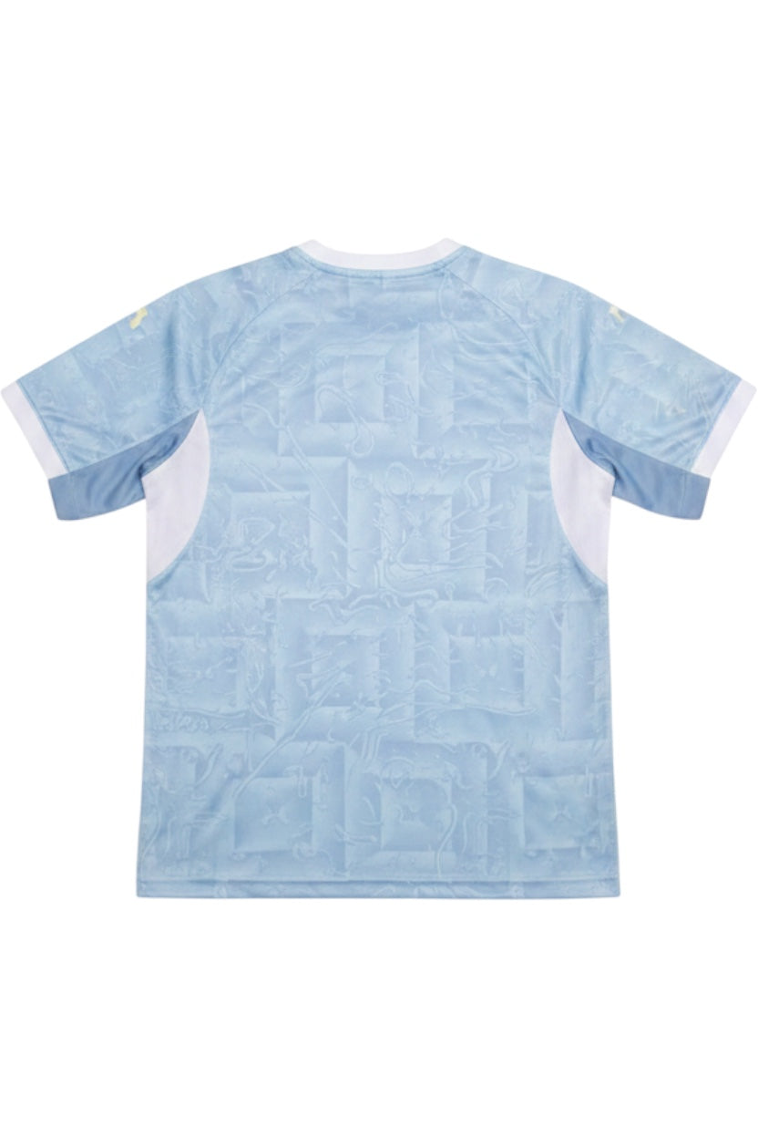 Adidas Herren Fußball Trikot Blau Weiß Grau Print Größe M
