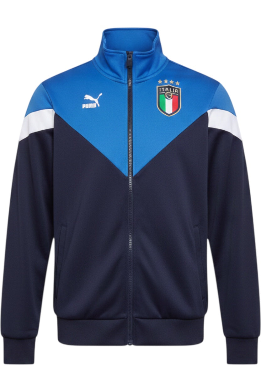 Puma Herren Trainingsjacke Blau Weiß Einfarbig Größe M